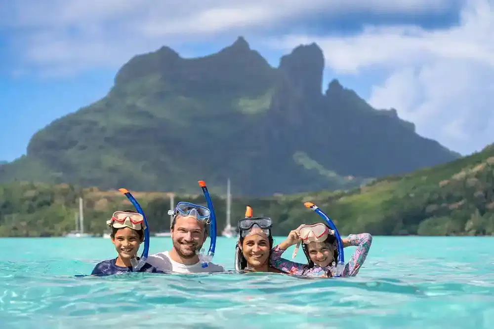Lagoon swim with Mount Otemanu