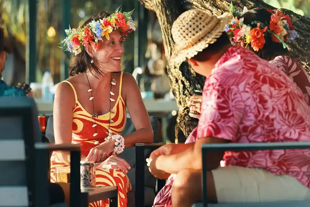 Tahiti local market scene