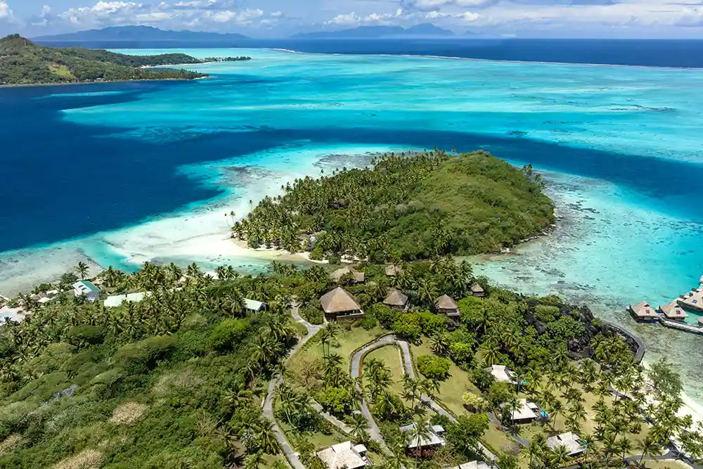 Polynésie française lagon Bora Bora aérien